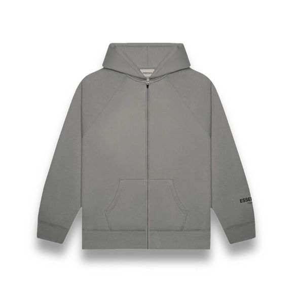 Fear of God Essentials Charcoal Zip-Up Hoodie - Picture 2 of 6